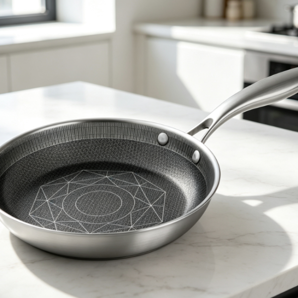 Hybrid Non-Stick Stainless Steel Frying Pan, Tri-Ply, Healthy And Non-Toxic