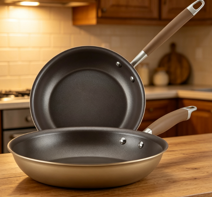 Hard-Anodized Non-Stick Frying Pan, Durable 2-Piece Set